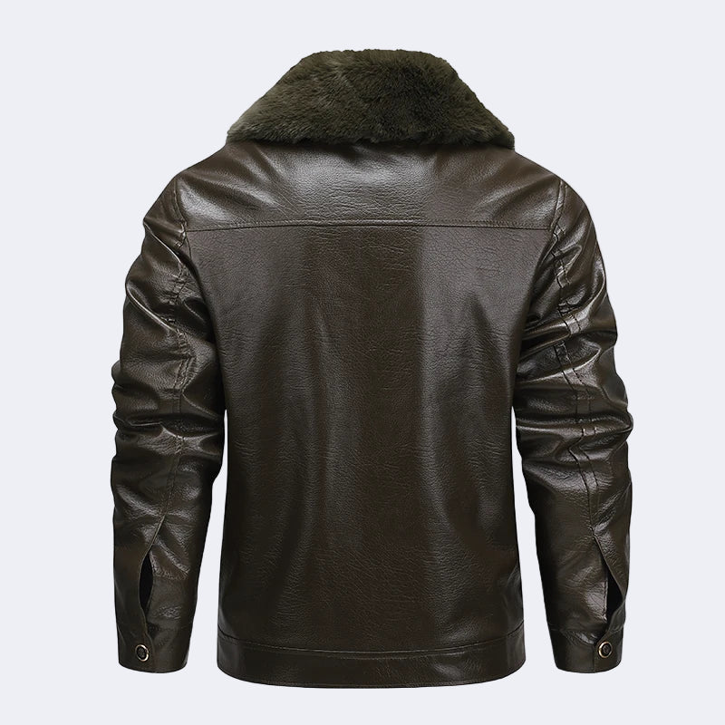 Men's insulated jacket with fur Collar