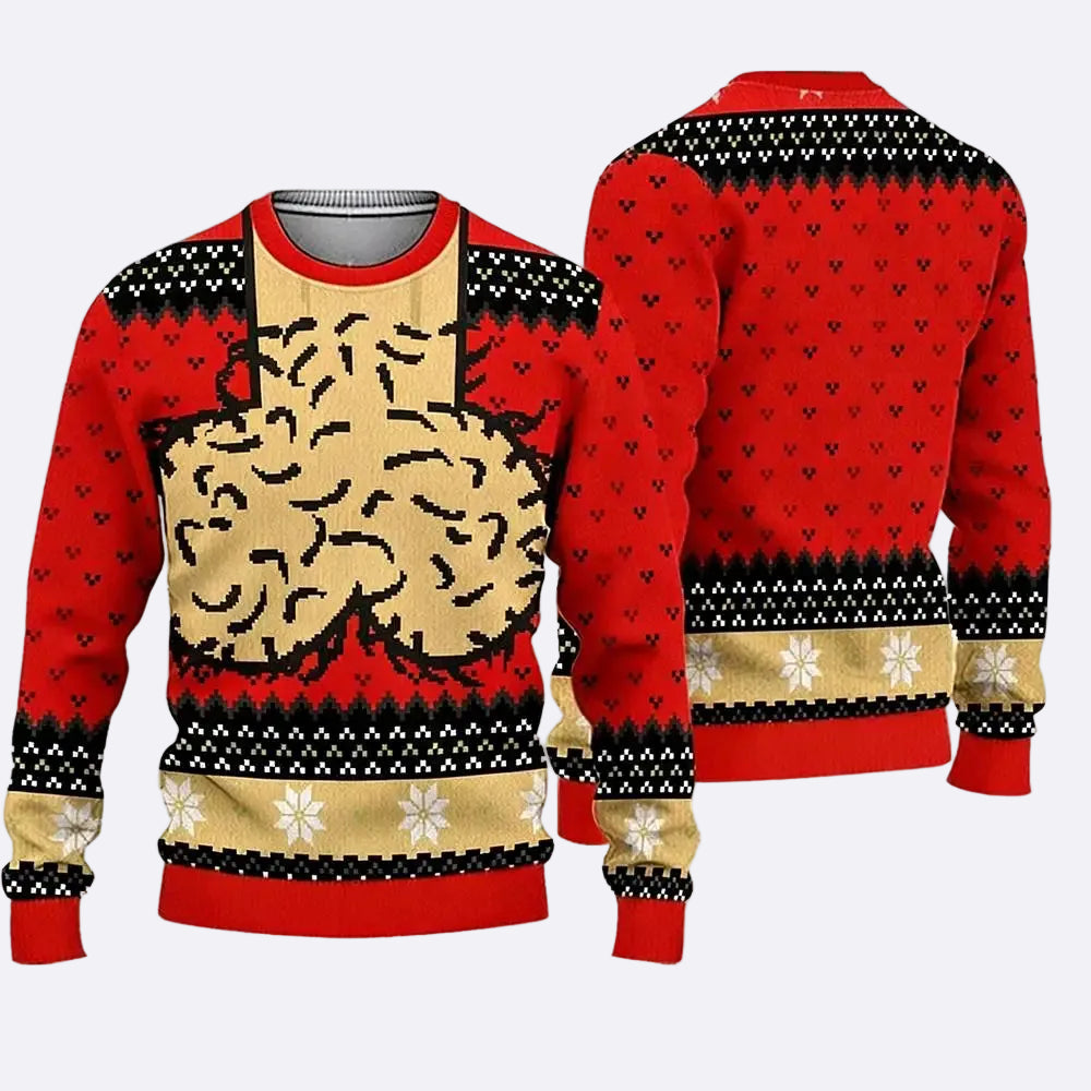 A creative and stylish sweater for a festive party.