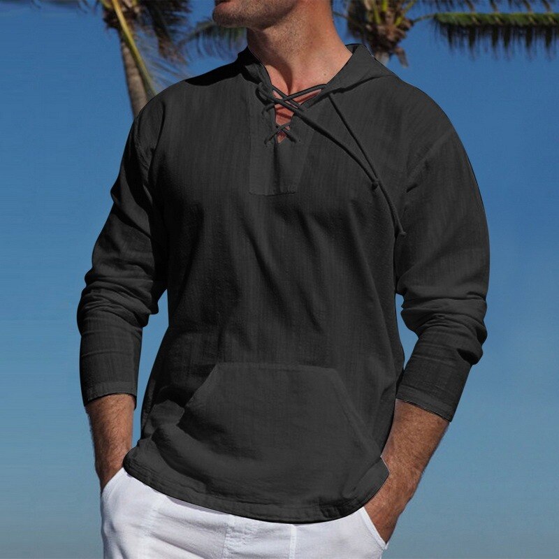 Cotton Men's shirt with hood