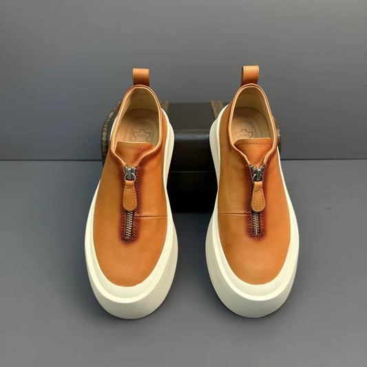 Men's retro loafers made of genuine leather