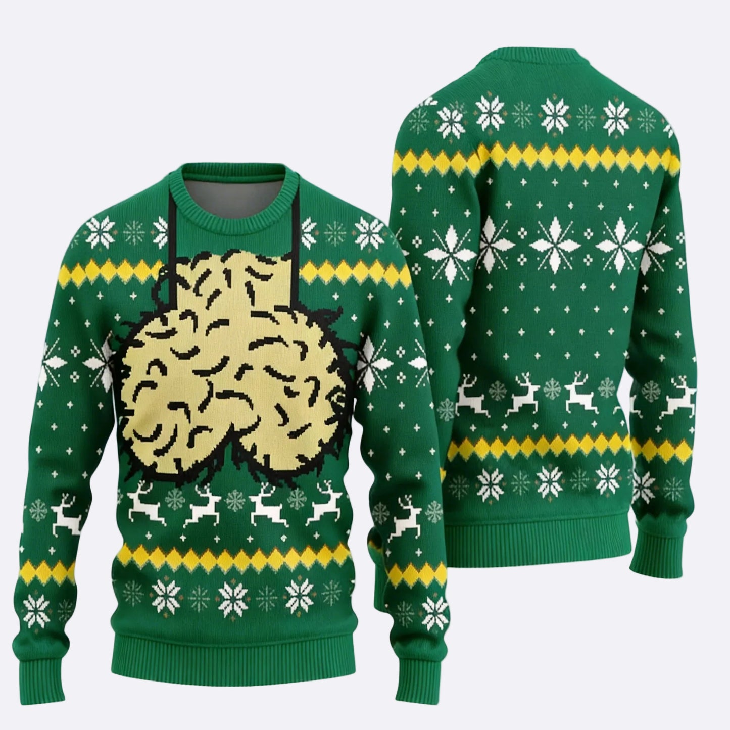 A creative and stylish sweater for a festive party.