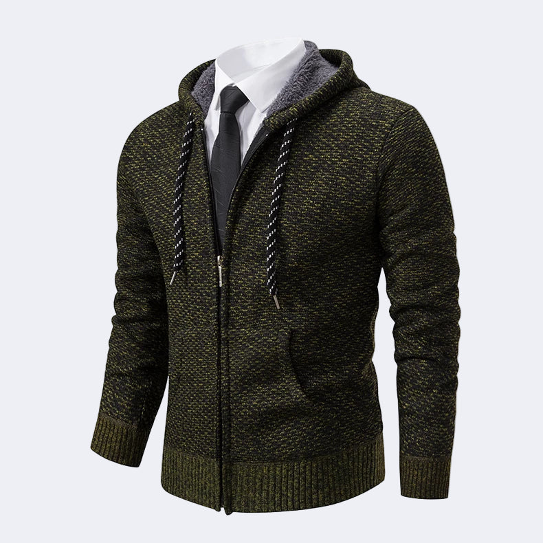 Men's knitted Cardigan with Hood
