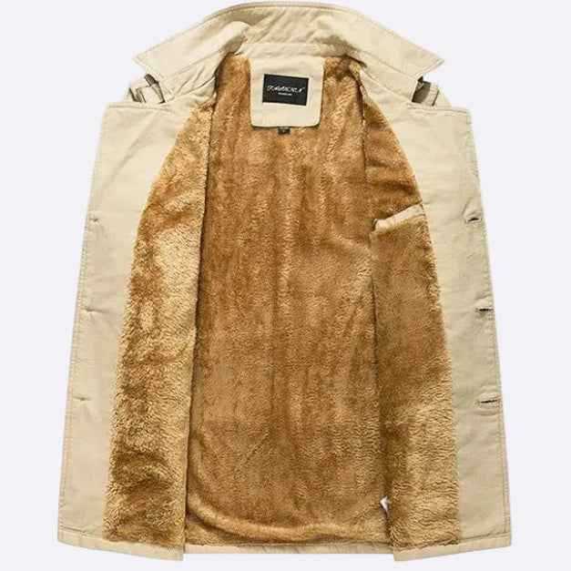 Men's insulated trench coat