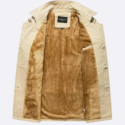 Men's insulated trench coat