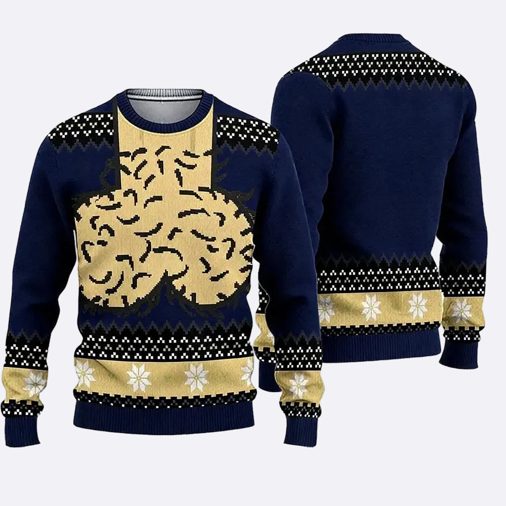 A creative and stylish sweater for a festive party.