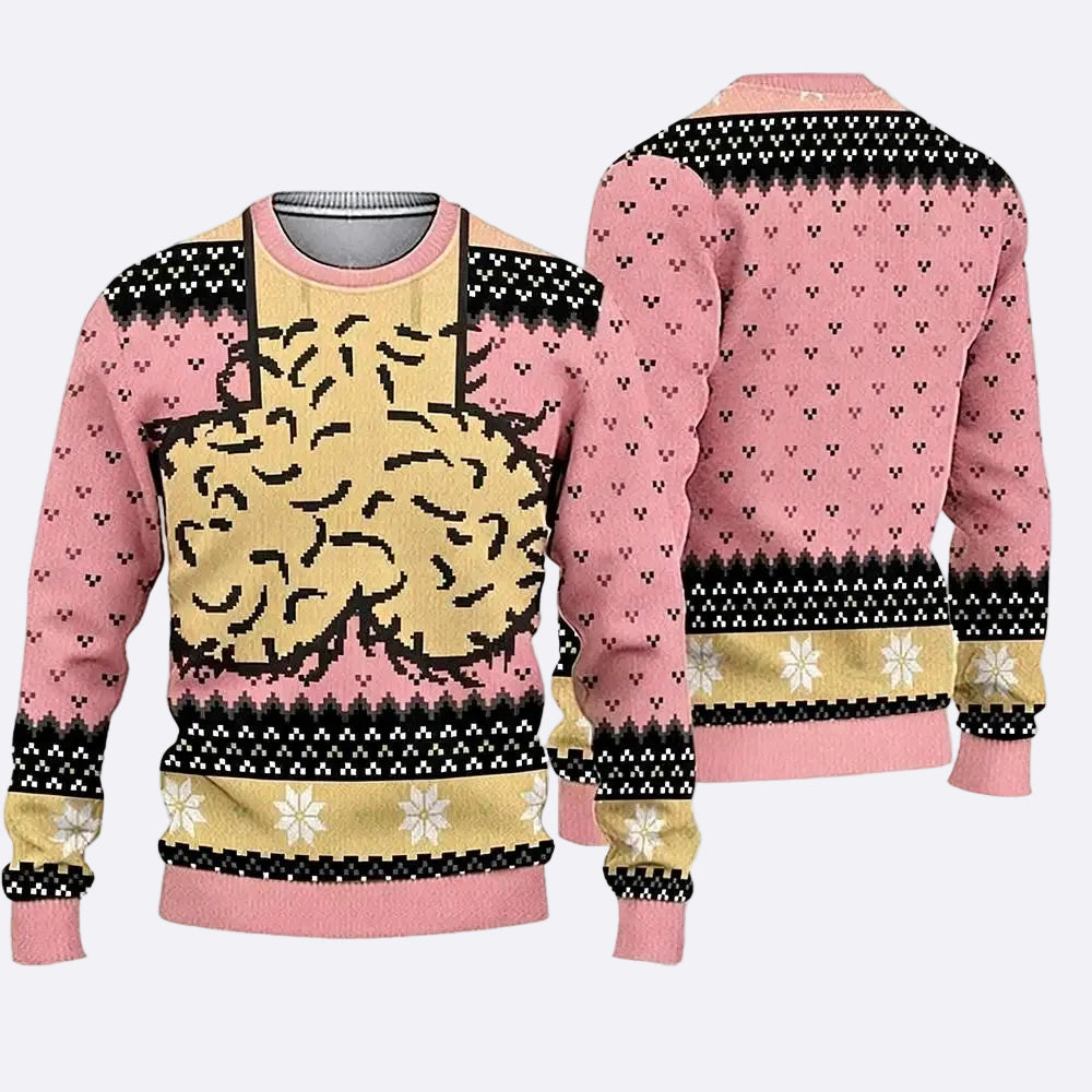 A creative and stylish sweater for a festive party.