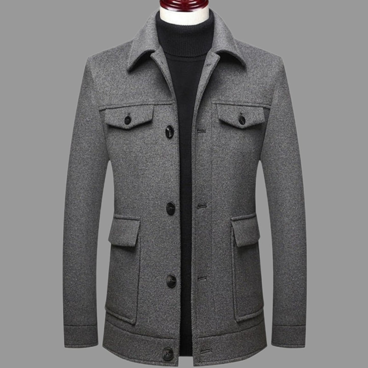 Stylish men's wool coat