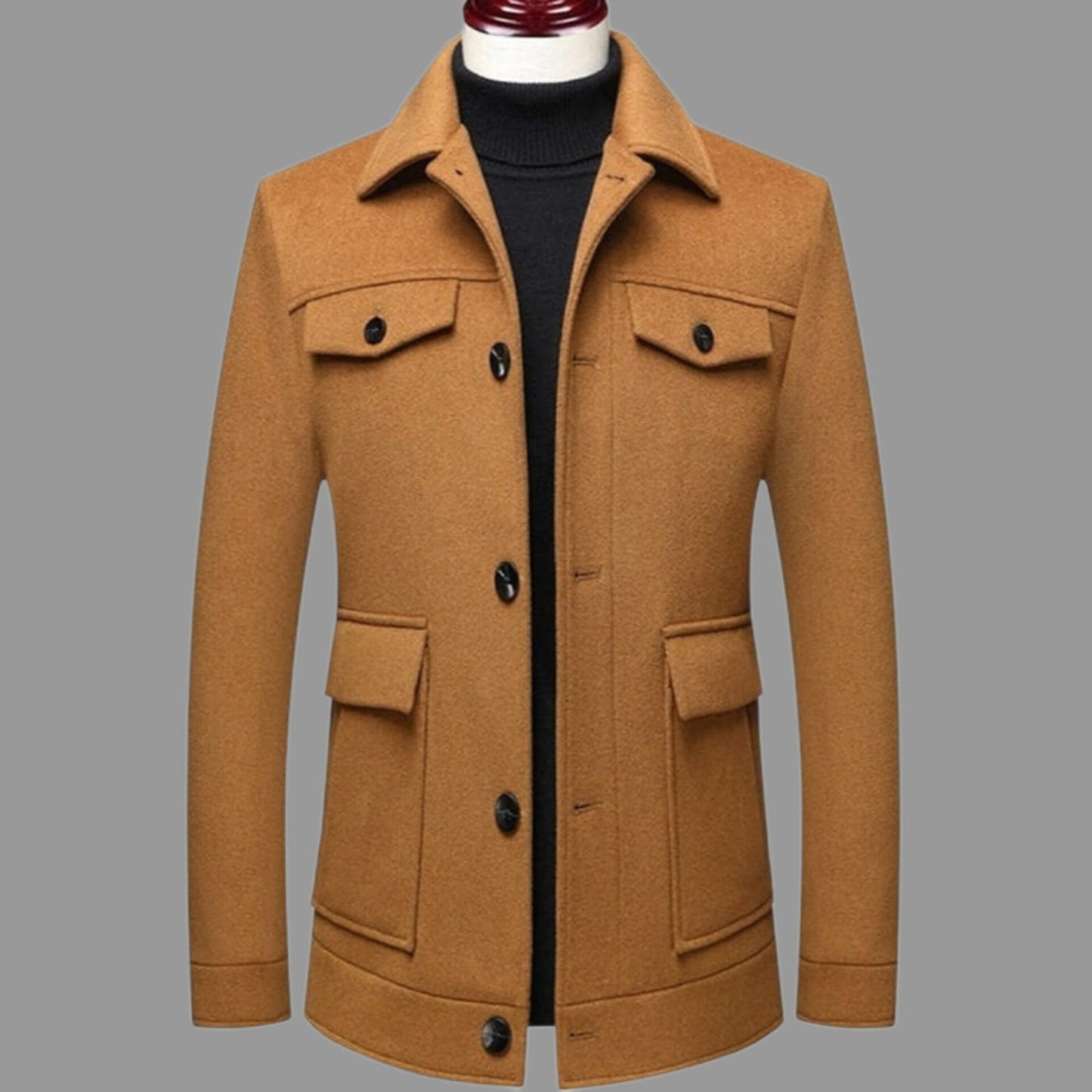 Stylish men's wool coat