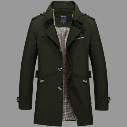 Casual Men's Long Trench Jacket