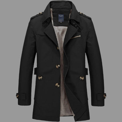 Casual Men's Long Trench Jacket