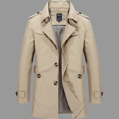 Casual Men's Long Trench Jacket