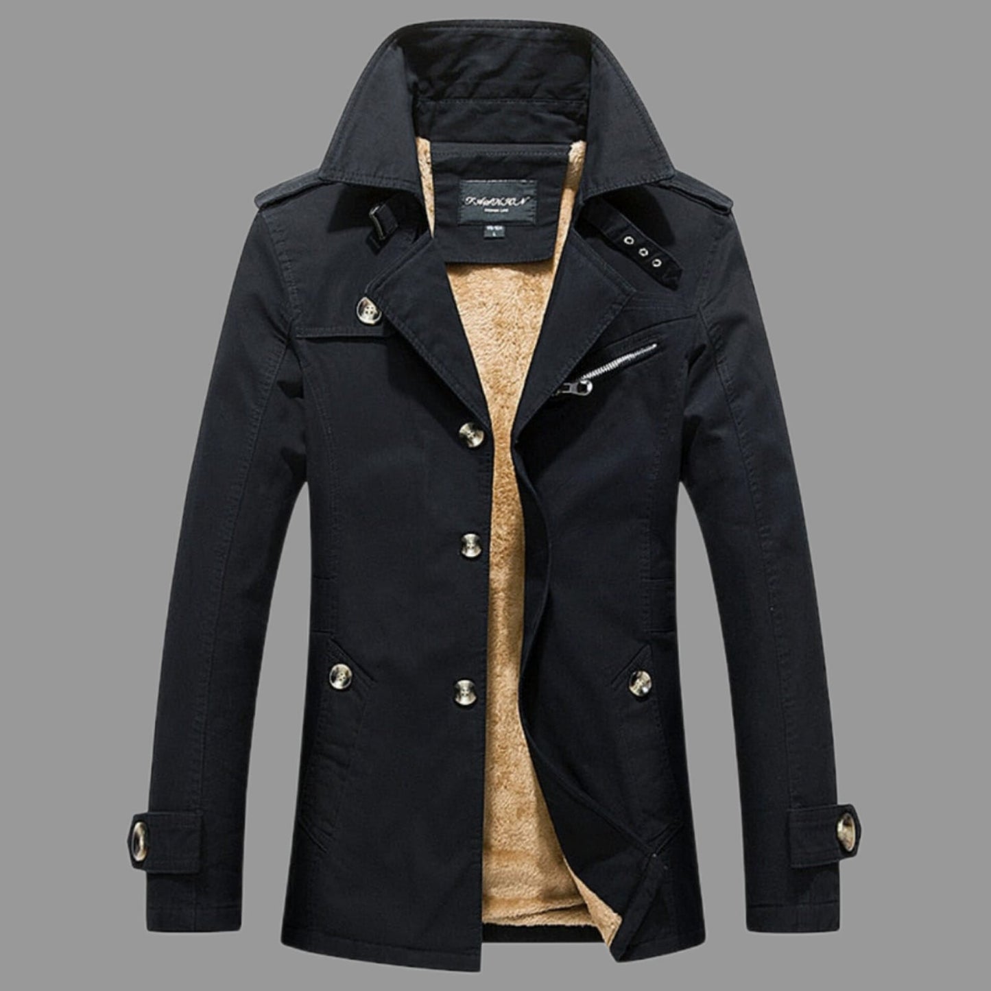 Men's insulated trench coat