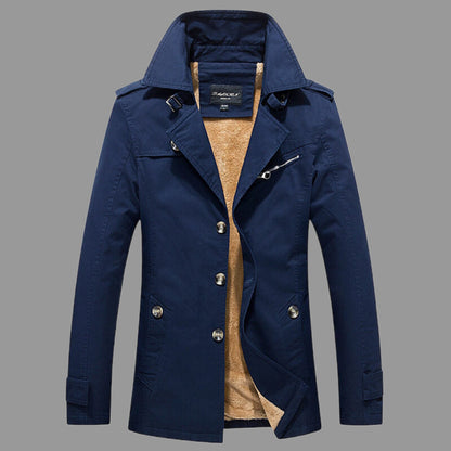 Men's insulated trench coat