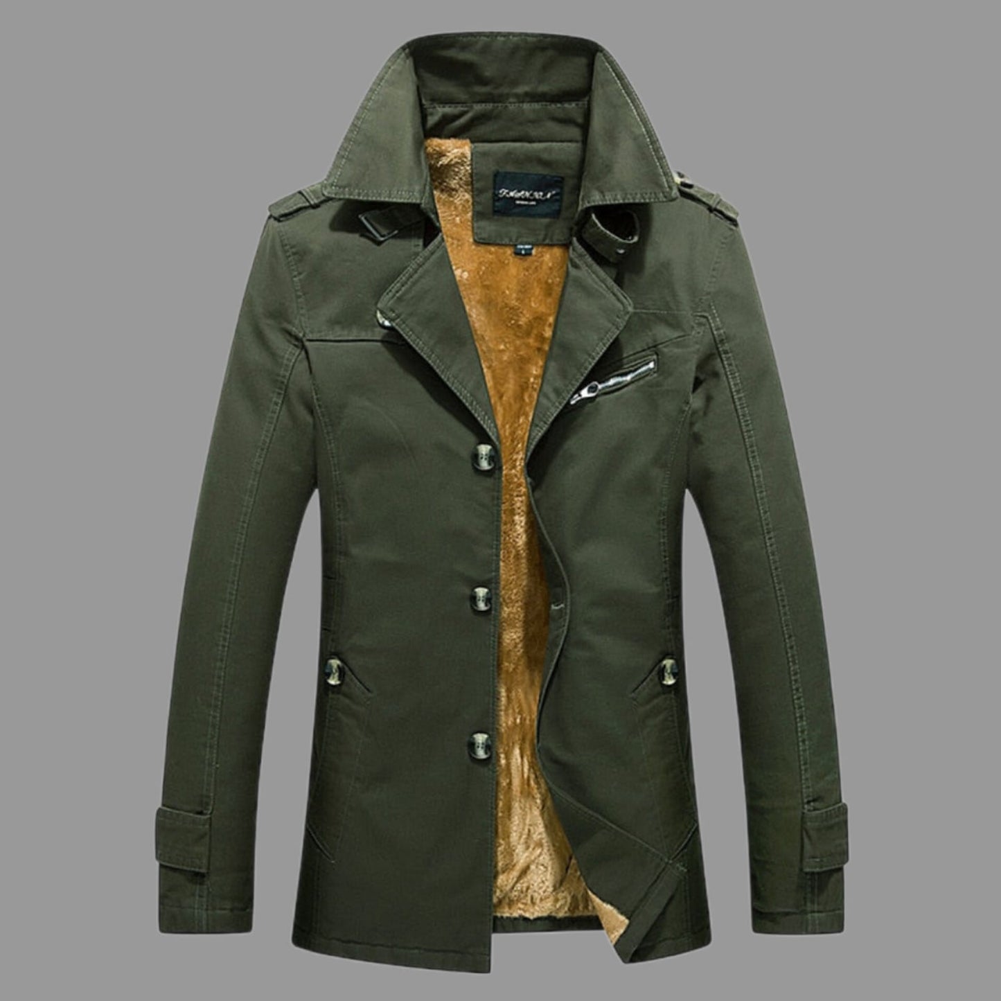 Men's insulated trench coat