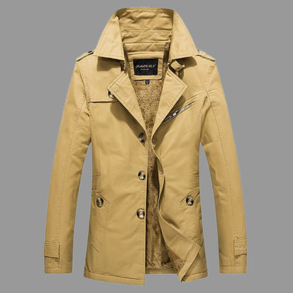 Men's insulated trench coat