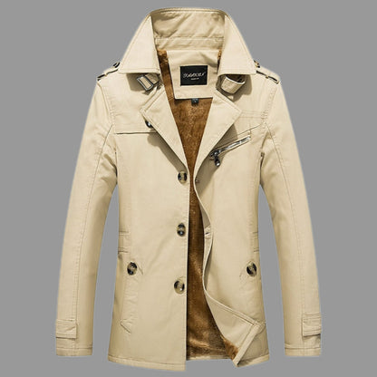 Men's insulated trench coat