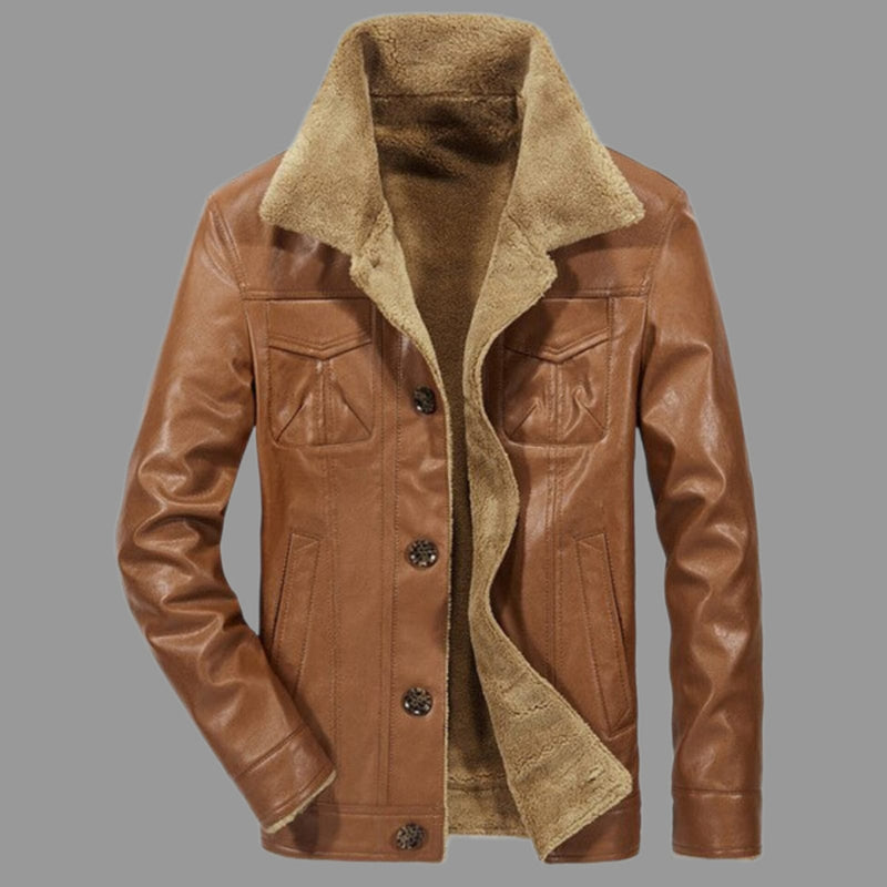 Stylish jacket made of artificial leather