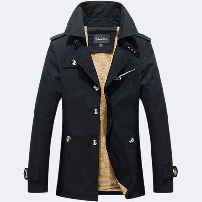Men's insulated trench coat