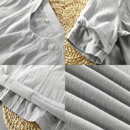 Linen shirt with short sleeves