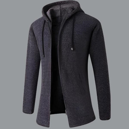 Men's cardigan with a hood