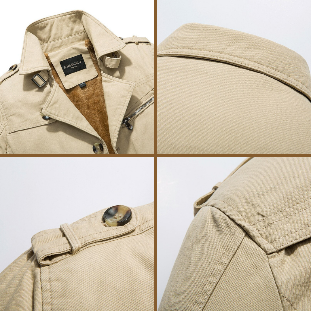 Men's insulated trench coat