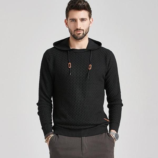 Men Hooded Wool Pullover