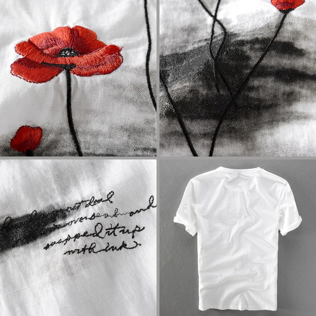 T-SHIRT WITH EMBROIDERED FLOWERS