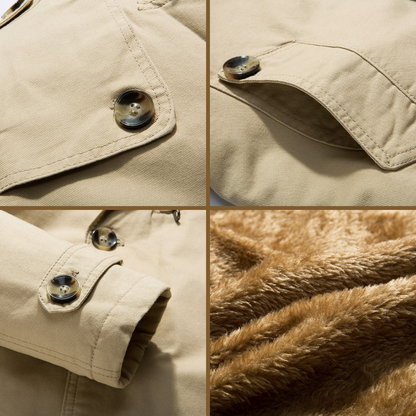 Men's insulated trench coat