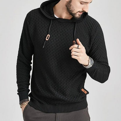 Men Hooded Wool Pullover