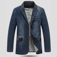 Load image into Gallery viewer, Branded Men&#39;s Denim blazer
