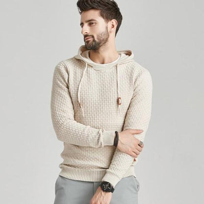 Men Hooded Wool Pullover