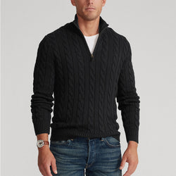 Solid color stylish men's sweater
