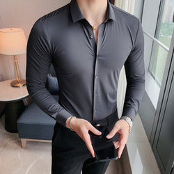 Men's business shirt of high elasticity