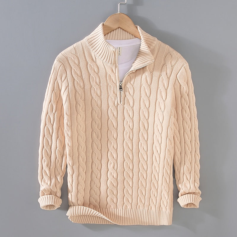 Solid color stylish men's sweater
