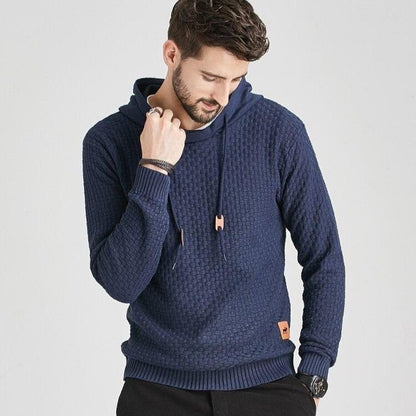 Men Hooded Wool Pullover