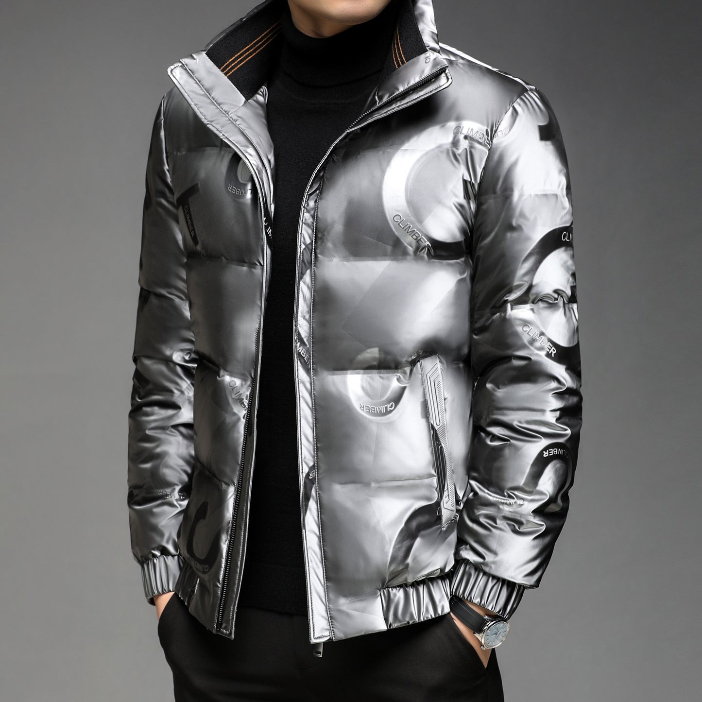 Men's down jacket with print