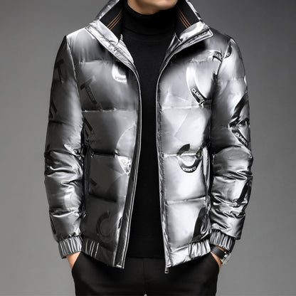 Men's down jacket with print