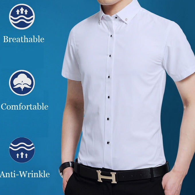HIGH QUALITY BUSINESS SHIRT WITH SHORT SLEEVES