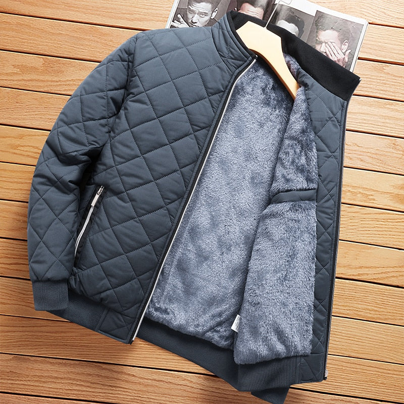 Bomber jacket with fleece lining