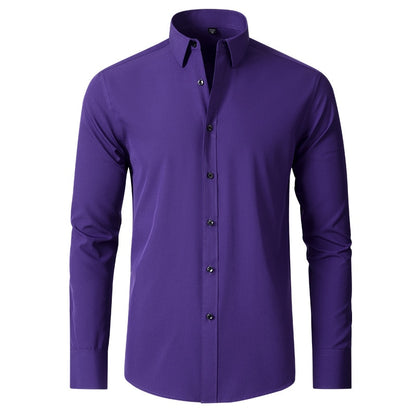 Business Plain Elastic Shirt