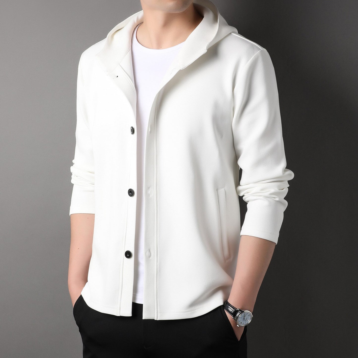 STYLISH MEN'S CARDIGAN WITH HOOD