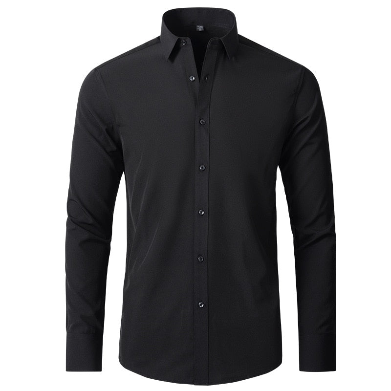 Business Plain Elastic Shirt