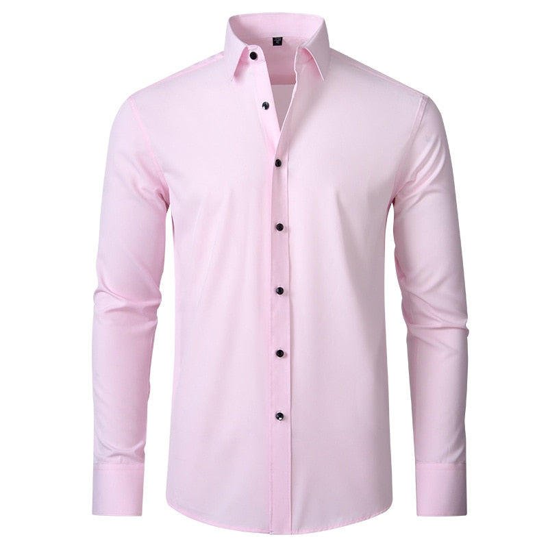 Business Plain Elastic Shirt