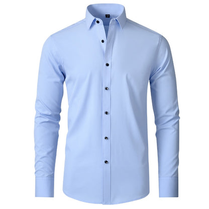 Business Plain Elastic Shirt