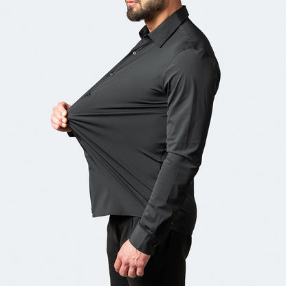 Business Plain Elastic Shirt