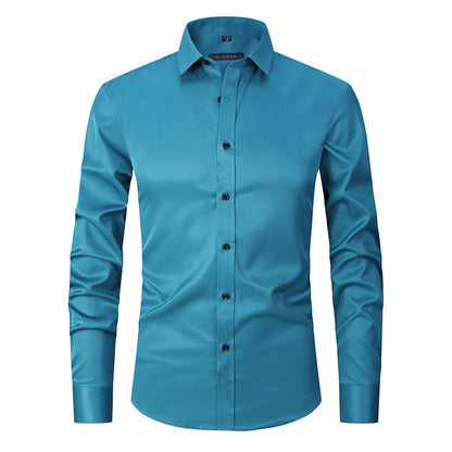 Business Plain Elastic Shirt