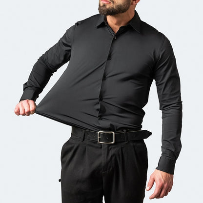 Business Plain Elastic Shirt