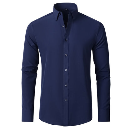 Business Plain Elastic Shirt