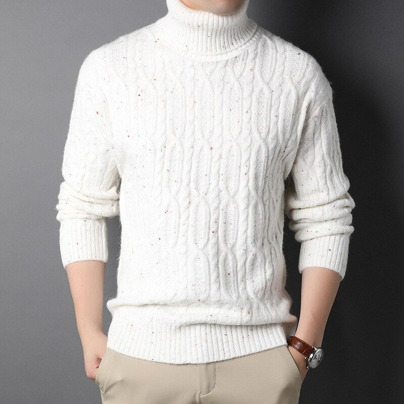 Fashionable sweater with a high collar