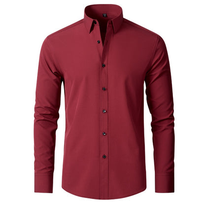 Business Plain Elastic Shirt